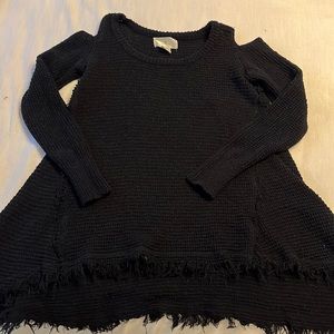 Black Cold-Shoulder Sweater